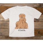 "Cluck." Silkie Chicken Tee