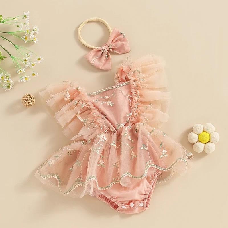 Oh So Cute! Floral Embroidered Onesie