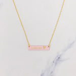 MAMA Bar Heart Necklace- Pink
