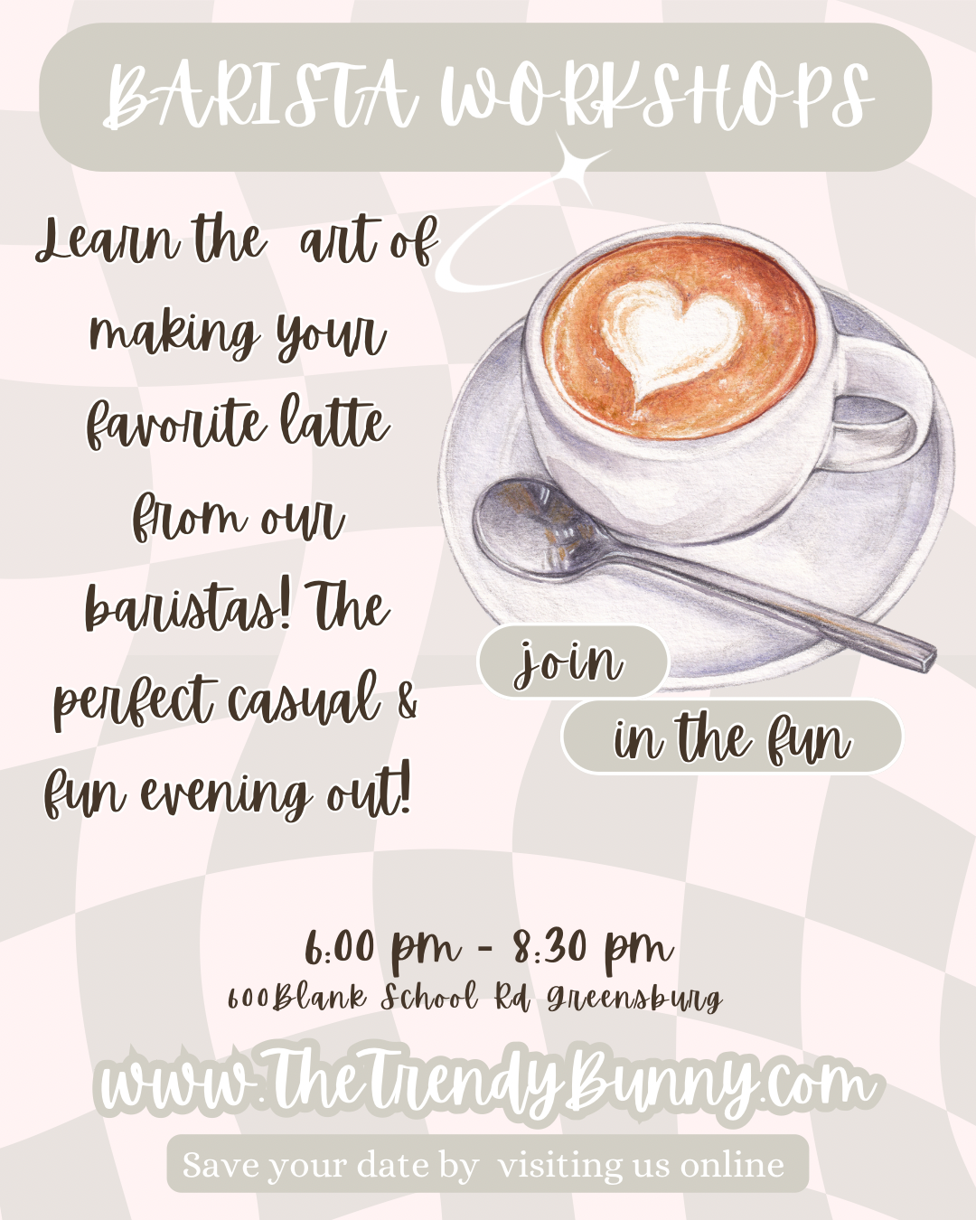 BARISTA WORKSHOPS (select date below)
