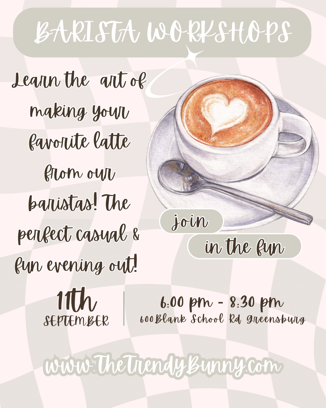 BARISTA WORKSHOPS (select date below)