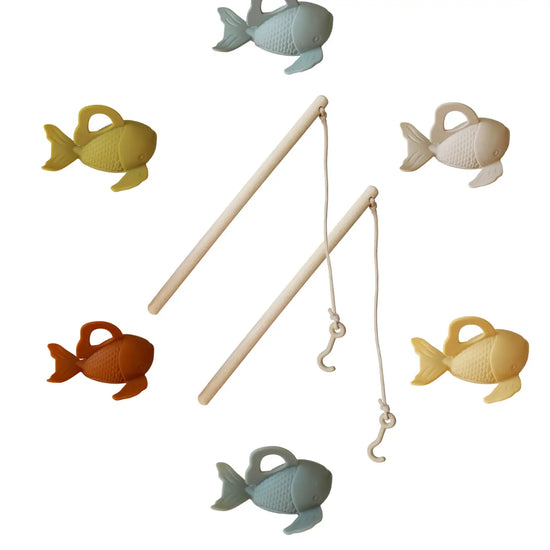 Silicone and Wood Fishing Play Set