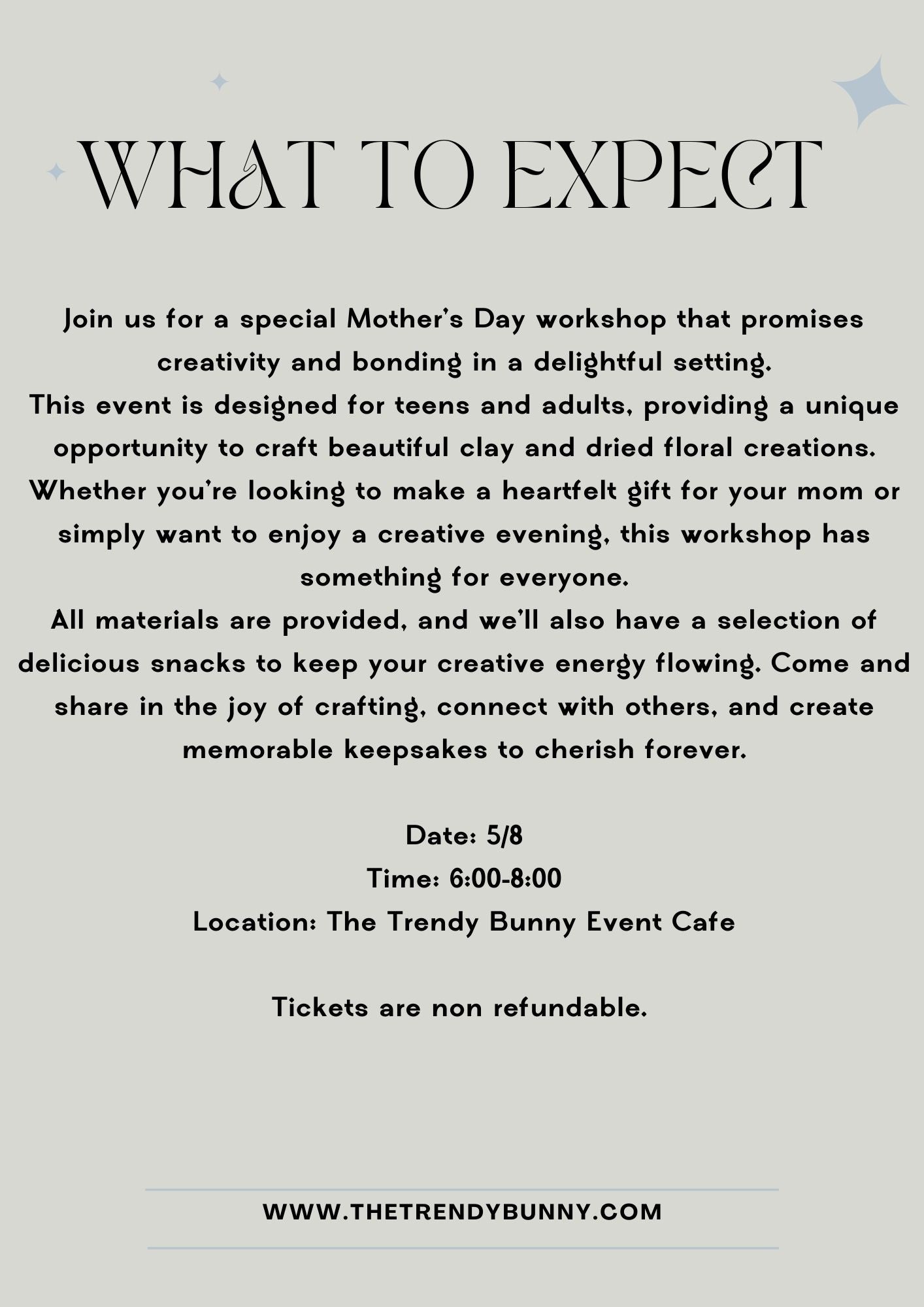 5/8 Mother's Day Workshop