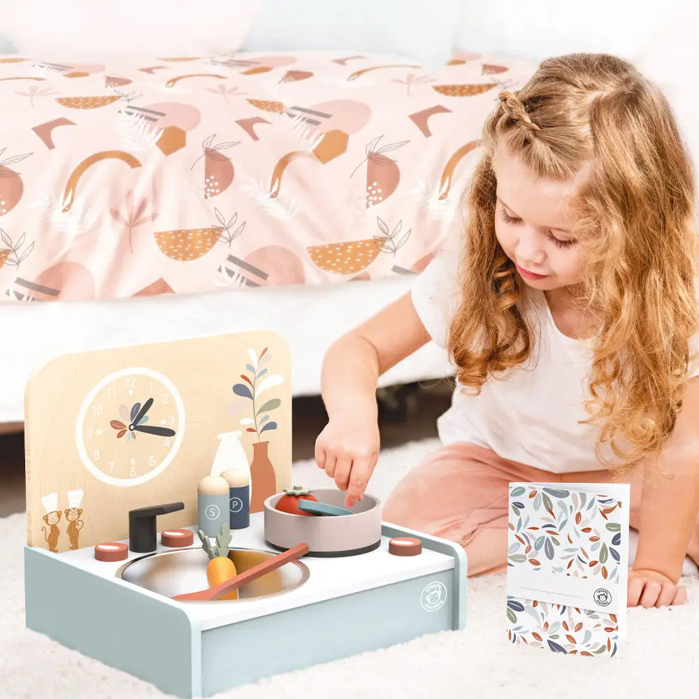 Wooden Table Kitchen Play Set