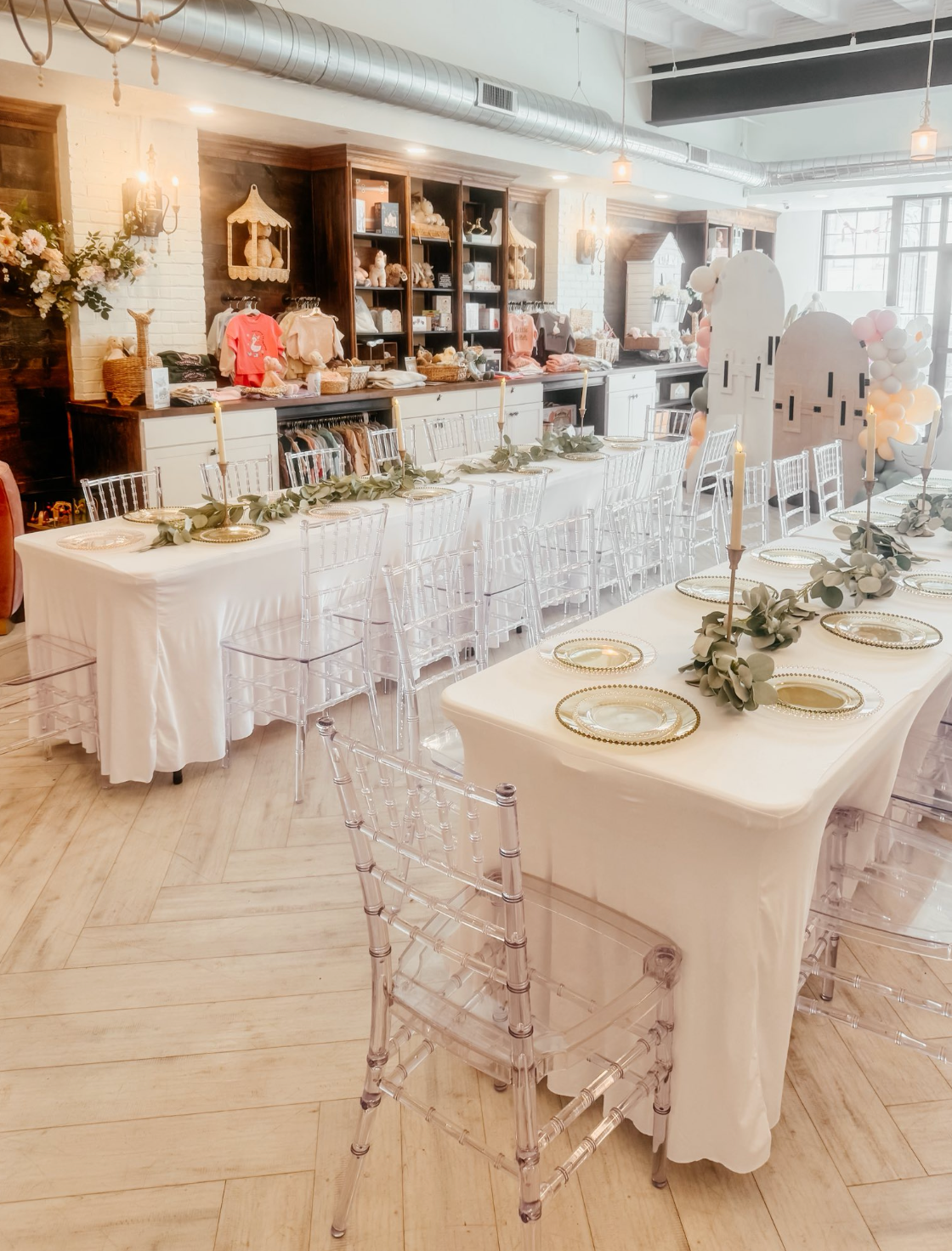 Event table design at The Trendy Bunny Studio with styled decor and place settings