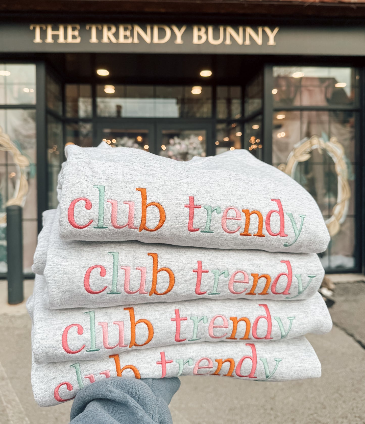 Club Trendy Embroidered Crewneck