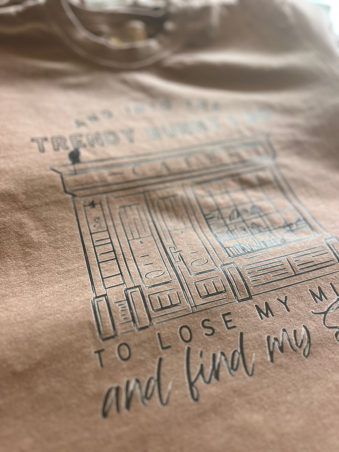 "Into Trendy Bunny Café I Go" Premium Comfort Colors Shirt
