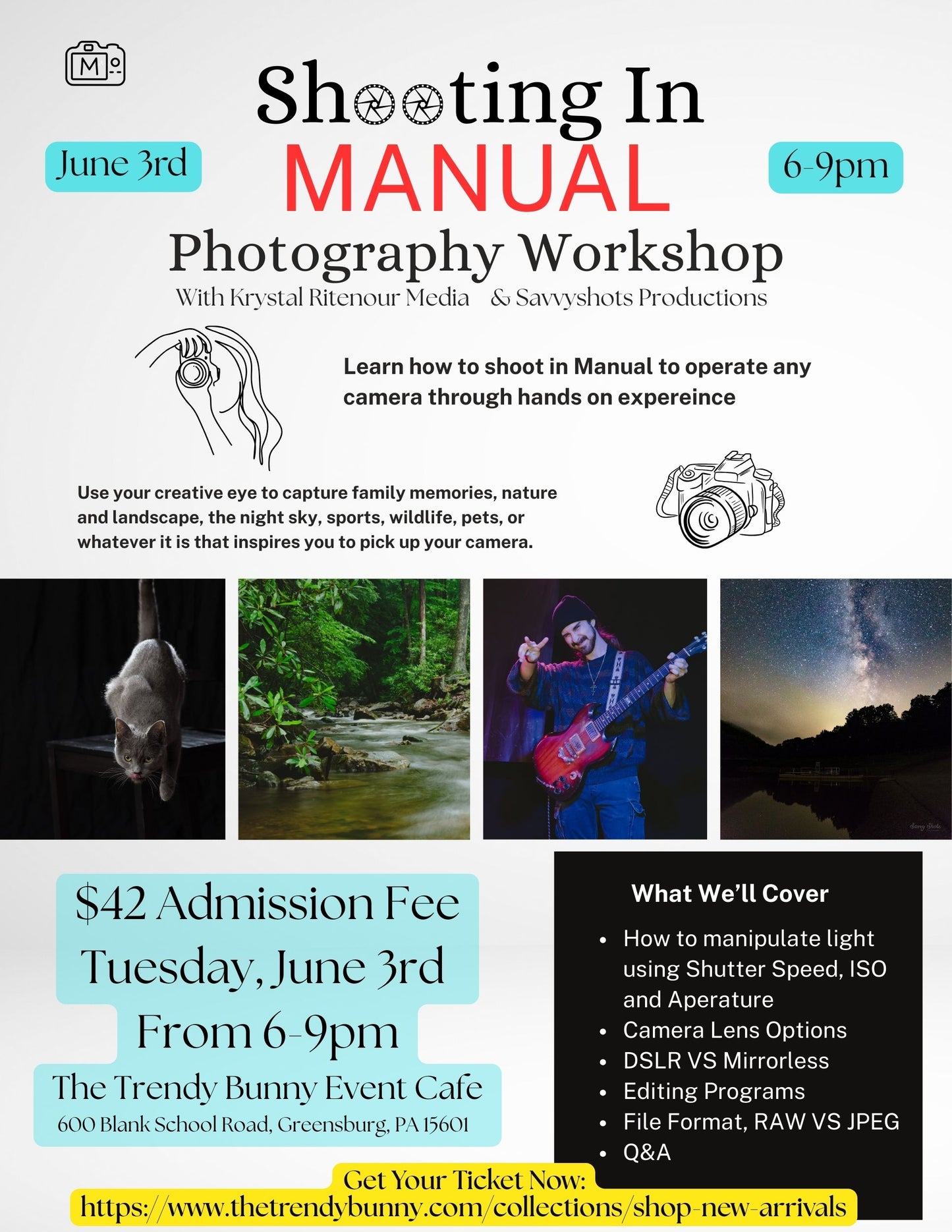 Manual Photography Workshop (JUNE 3rd 6-9PM)