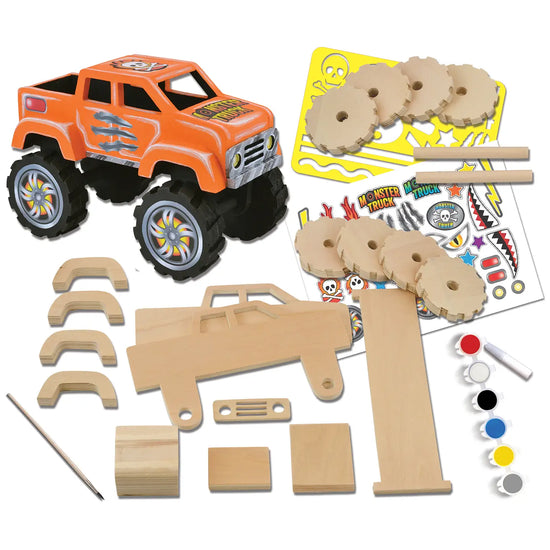 Monster Truck Wood Buildable Paint Kit