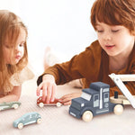 Wooden Car Transporter Set