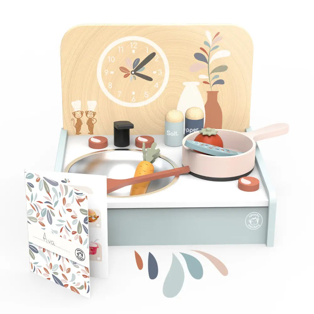 Wooden Table Kitchen Play Set