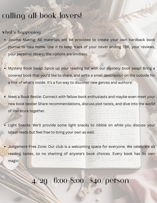 4/29 Book Journal Workshop