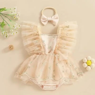 Oh So Cute! Floral Embroidered Onesie