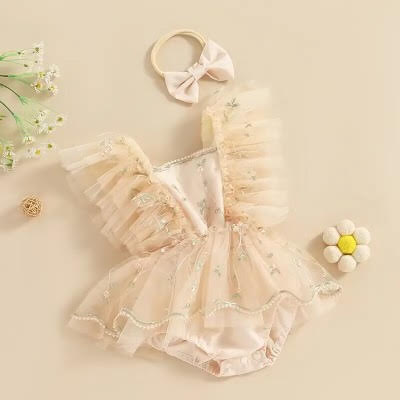 Oh So Cute! Floral Embroidered Onesie