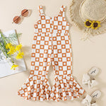 70s Checkered Bellbottom Overalls