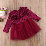 Juliet's Velvet Ruffle Dress