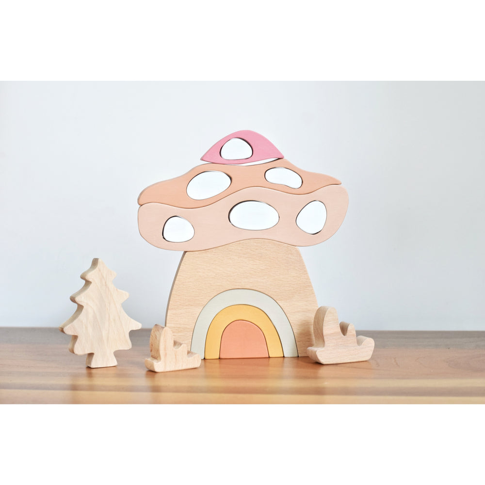 Wooden Mushroom House Puzzle