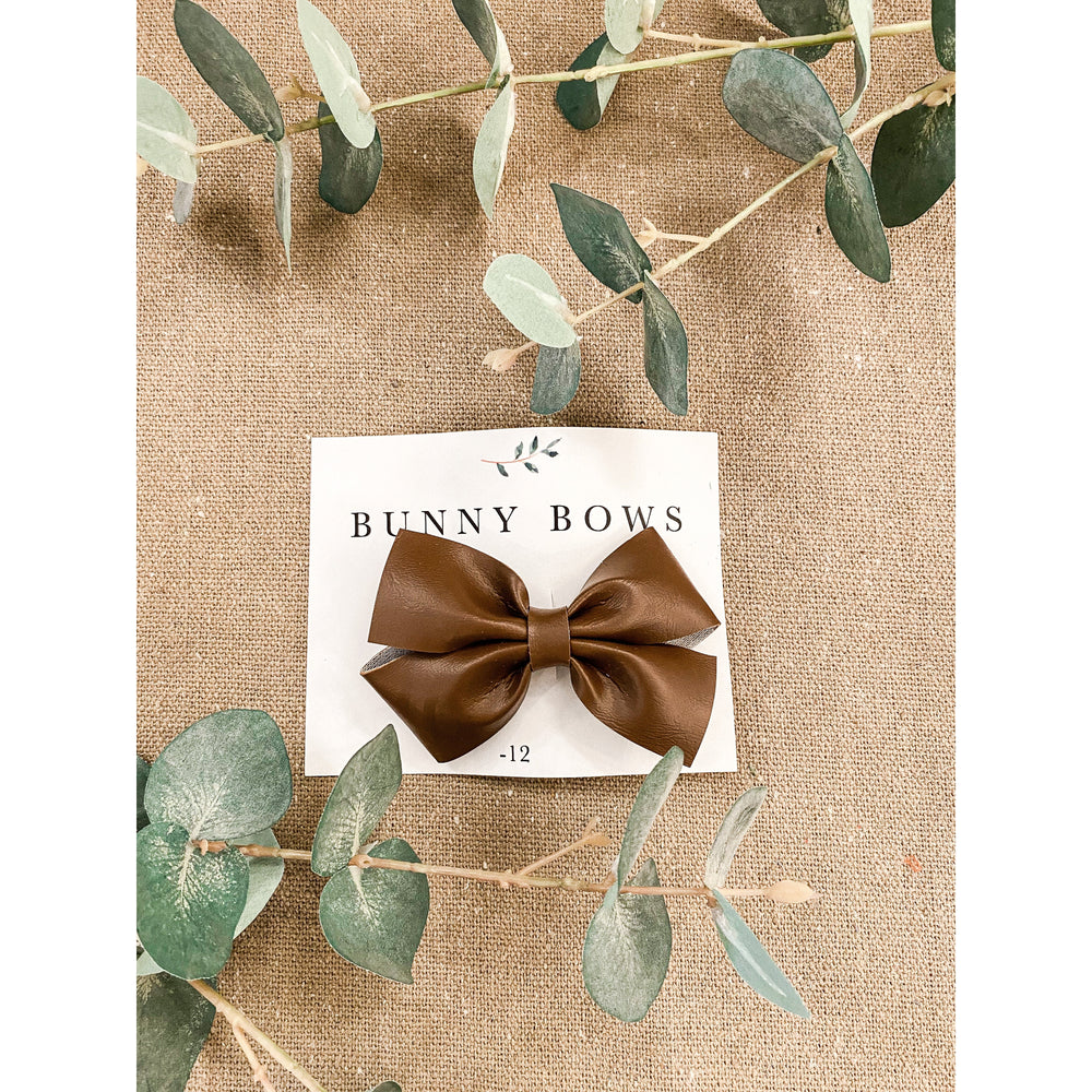 Bunny Bows Medium Looped Leather Bow